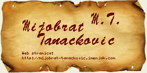 Mijobrat Tanacković vizit kartica
